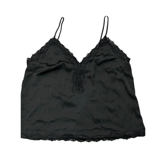 Forever 21 Women’s Glam Black Lace Trim Cami Tank Top Size Large - Picture 1 of 4
